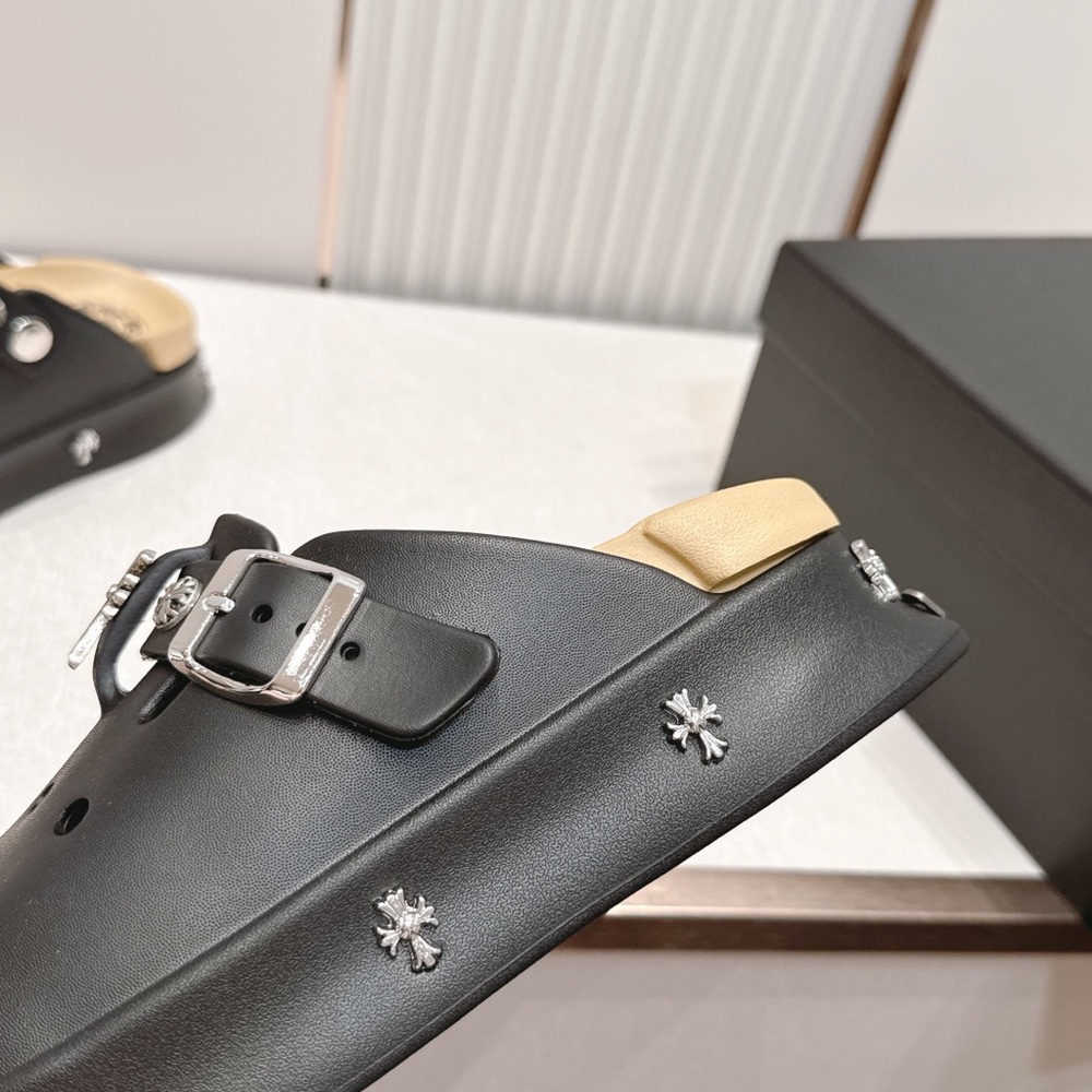 Chrome Hearts Black Embellished Platform Clog Slides - Picture 5 of 9
